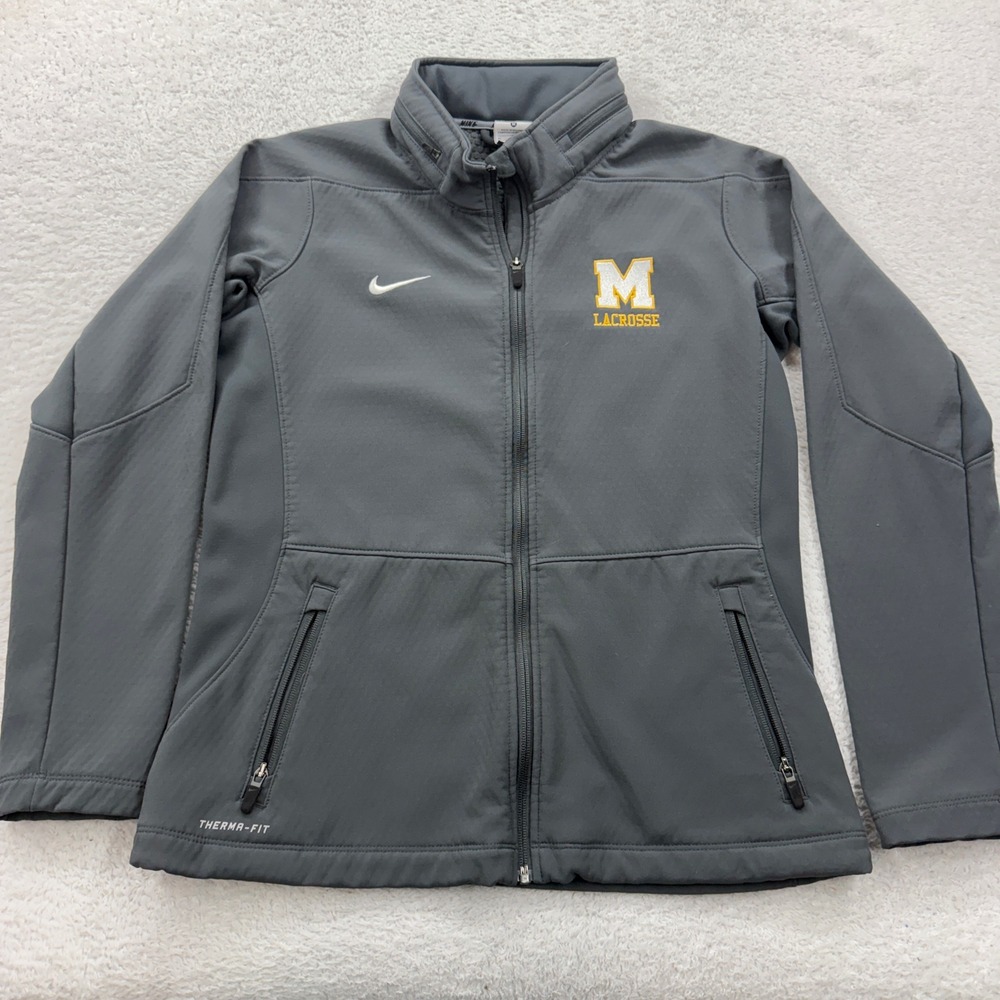 Nike Therma Fit Michigan Wolverines Lacrosse Jacket Full Zip Gray‎ Womens Medium